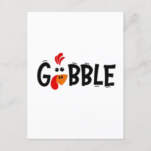 Gobble Funny Thanksgiving Turkije Feest Aankondigingskaart