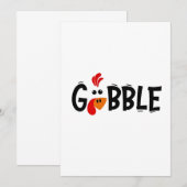 Gobble Funny Thanksgiving Turkije Feest Kaart (Voorkant / Achterkant)