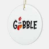 Gobble Funny Thanksgiving Turkije Feest Keramisch Ornament (Links)