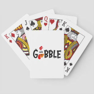 Gobble Funny Thanksgiving Turkije Feest Pokerkaarten