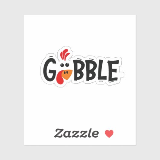 Gobble Funny Thanksgiving Turkije Feest Sticker (Vel)