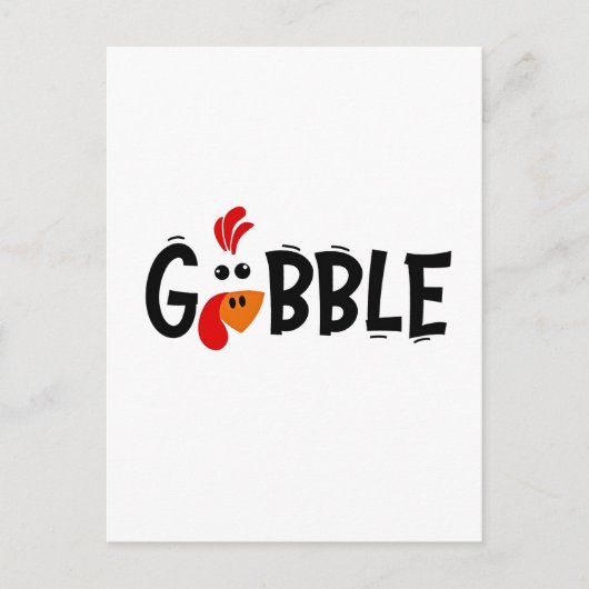 Gobble Funny Thanksgiving Turkije Feest Uitnodiging Briefkaart (Voorkant)
