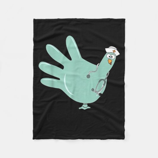 Gobble Gobble Funny Thanksgiving Nurse Humor Fleece Deken (Voorkant)