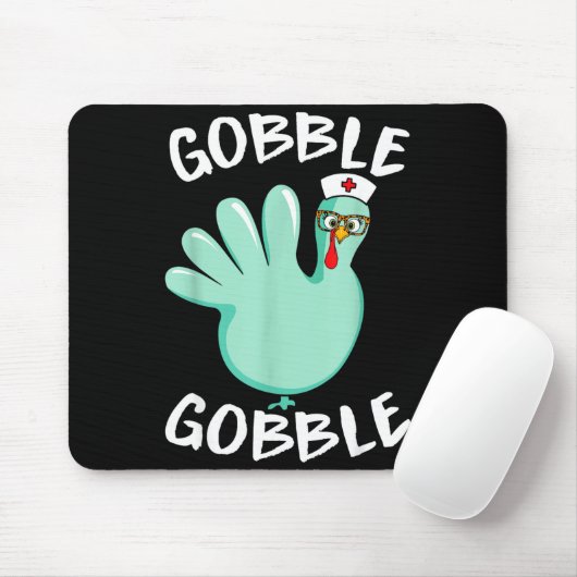 Gobble Gobble Funny Turkey Glove Thanksgiving Nurs Muismat (Met muis)