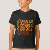 Gobble Gobble Gobble Thanksgiving Turkey Leopard B T-shirt (Voorkant)