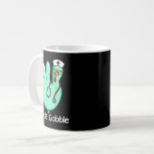 Gobble Gobble Grappige Kalkoenen Handschoen Thanks Koffiemok (Voorkant links)