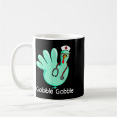 Gobble Gobble Grappige Kalkoenen Handschoen Thanks Koffiemok (Links)