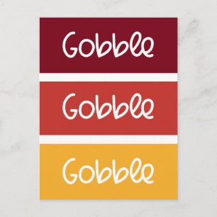 Gobble Gobble Moderne Thanksgiving Briefkaart