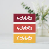 Gobble Gobble Moderne Thanksgiving Briefkaart (Staand voorkant)