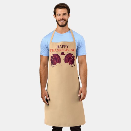 Gobble Gobble Thanksgiving Apron Schort (Gedragen)