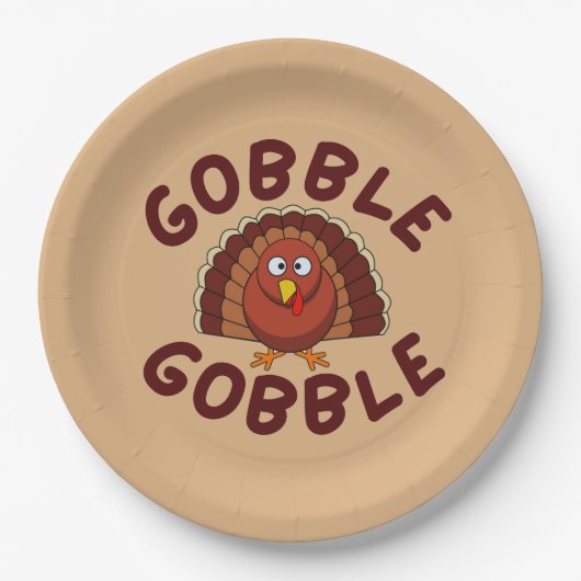 Gobble Gobble Thanksgiving  Papieren Bordje (Voorkant)
