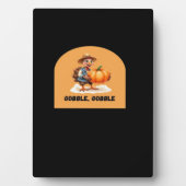 Gobble, Gobble Thanksgiving Turkije met pompoen Cl Fotoplaat (voorkant)