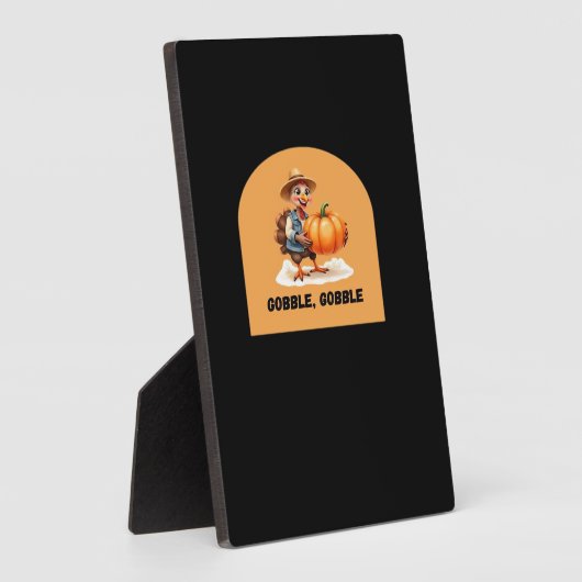 Gobble, Gobble Thanksgiving Turkije met pompoen Cl Fotoplaat (Zijkant)