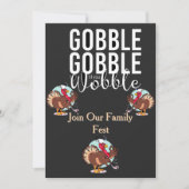 Gobble Gobble Til You Wobble Thanksgiving Diner Kaart (Voorkant)
