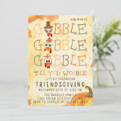 Gobble Gobble Till You Wobble Funny Thanksgiving Kaart (Staand voorkant)