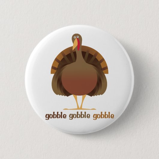 Gobble Gobble-toets Ronde Button 5,7 Cm (Voorkant)