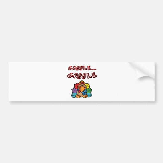 GOBBLE GOBBLE TURKEY BUMPERSTICKER (Voorkant)