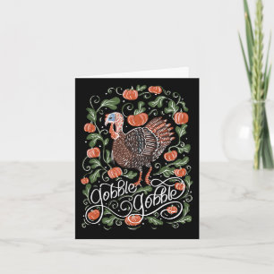 Gobble Gobble Turkey Thanksgiving Kaart