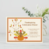 Gobble Gobble Turkey Thanksgiving Uitnodigingen (Staand voorkant)
