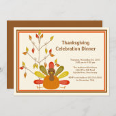 Gobble Gobble Turkey Thanksgiving Uitnodigingen (Voorkant / Achterkant)