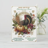 Gobble Gobble Turkije Thanksgiving Feest Kaart (Staand voorkant)