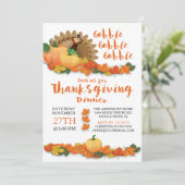 Gobble Gobble Turquie Thanksgiving Invitation (Debout devant)