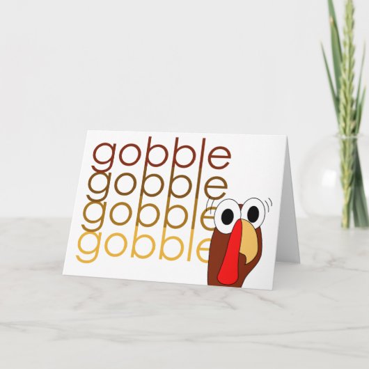 Gobble Gobble Wenskaart Feestdagen Kaart (Voorkant)