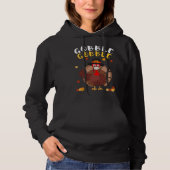 Gobble Happy Thanksgiving Turkey Face Mask Hoodie (Voorkant)