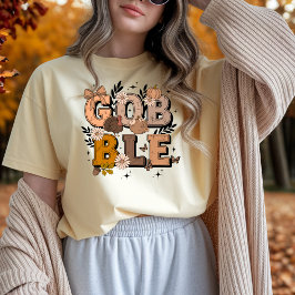 Gobble Herfst Vakantie Herfst Boho Thanksgiving T-shirt