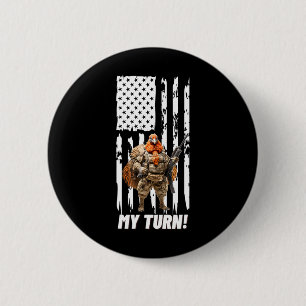 Gobble My Turn Funny Vlag van de VS Ronde Button 5,7 Cm