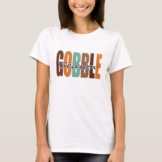 Gobble Seizoen Thanksgiving Herfst Herfst T-shirt (Voorkant)