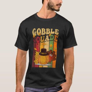 Gobble Squad Pompoen Blad Thanksgiving Dag Mannen  T-shirt
