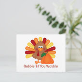Gobble Thanksgiving Briefkaart (Staand voorkant)