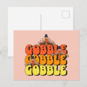 Gobble Thanksgiving Turkey Briefkaart (Voorkant / Achterkant)