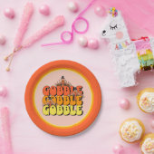 Gobble Thanksgiving Turkey Papieren Bordje (Feest)