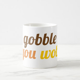 Gobble 'til je wiebelen typografie Friendsgiving Koffiemok