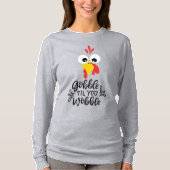 Gobble Til You Wobble Funny Turkije Gezicht T-shir T-shirt (Voorkant)
