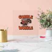 Gobble Till You Wobble - Grappig Turkije Cartoon C Acryl Bord (Huwelijk)