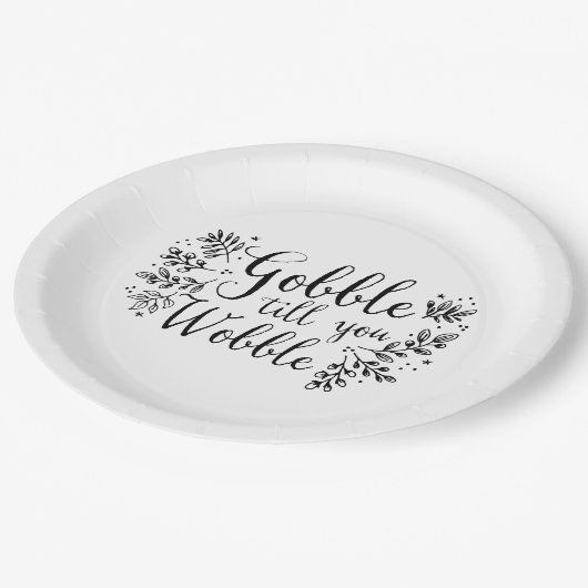 Gobble tot je wiebelt papieren bordje (Gekanteld)