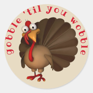 Gobble tot je wiebelt ronde sticker