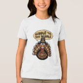 GOBBLE TOT JE WIEBELT Tri-Blend SHIRT (Voorkant)