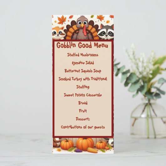 Gobble tot je wobble menu (Staand voorkant)