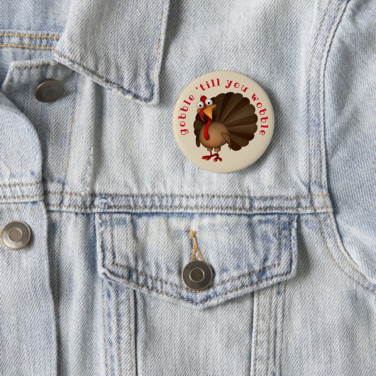 Gobble tot je wobble ronde button 5,7 cm (In situ)