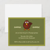 Gobble turc Invitation vert brun Thanksgiving (Devant / Derrière)