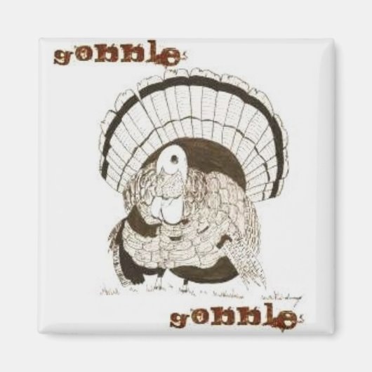 Gobble Turkey Magnet Magneet (Voorkant)