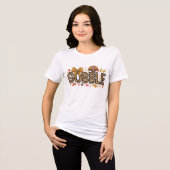 Gobble Turkije Thanksgiving Coquette Bow Leopard Tri-Blend Shirt (Voorkant volledig)