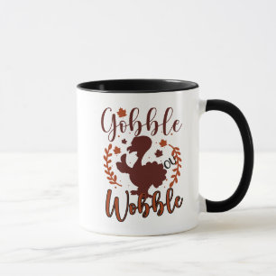 Gobble Wobble Wordart Turkije Thanksgiving Mok