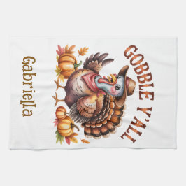 Gobble y'all western Thanksgiving Theedoek