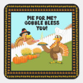 gobble zegen je grappig vriendschapsgeschenk van t vierkante sticker (Voorkant)