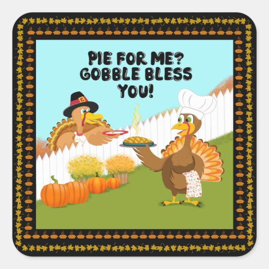 gobble zegen je grappig vriendschapsgeschenk van t vierkante sticker (Voorkant)